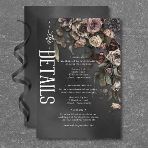 Carte D'accompagnement Black Moody Gothic Flowers & Mist Détails du Maria
