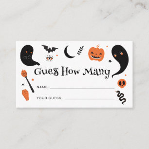 Carte D'accompagnement Black Orange Halloween Devinez Combien