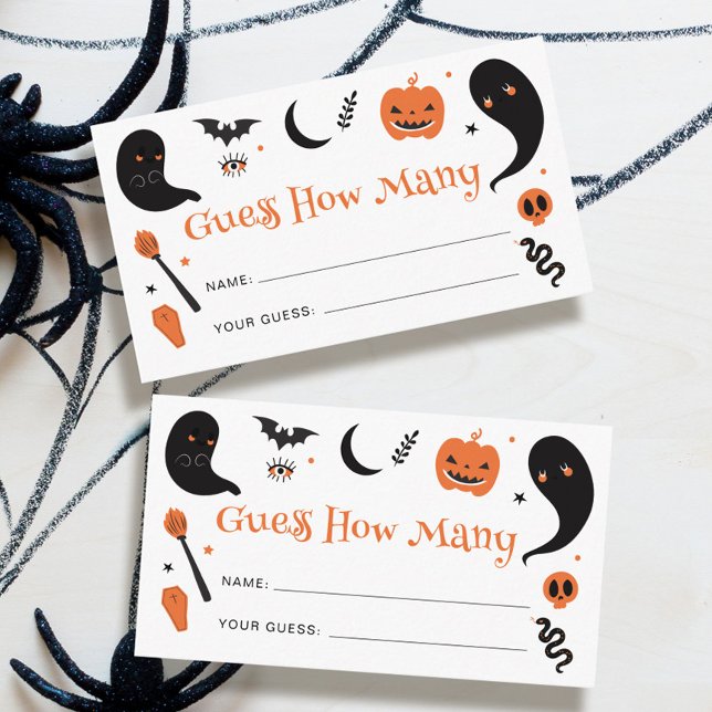 Carte D'accompagnement Black Orange Halloween Devinez combien  (Créateur téléchargé)