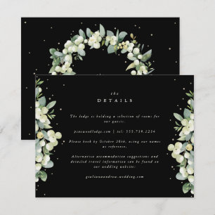 Carte D'accompagnement Black Snowberry+Eucalyptus Mariage bordé Détails