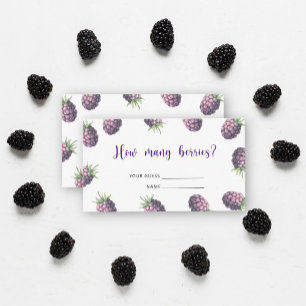 Carte D'accompagnement Blackberries - baby shower devinez combien de baie