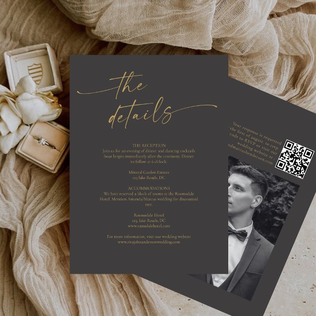 Carte D'accompagnement BLAIRE Moderne Calligraphie Script Détails du Mari (Créateur téléchargé)