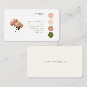 Carte D'accompagnement Blanc et ivoire Code vestimentaire du Mariage ro