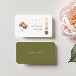 Carte D'accompagnement Blanc et olive   Code vestimentaire du Mariage ros