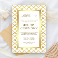 Blanc et Or Quatrefeuille Marocain Mehndi Musulman