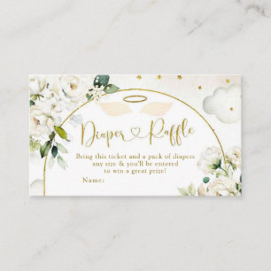 Carte D'accompagnement Blanc Floral Baby Heaven envoyé Déchets Raffle
