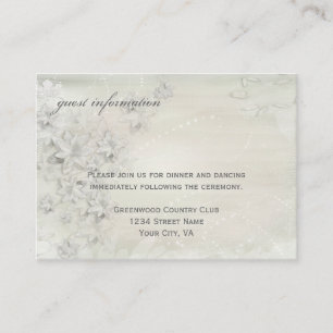 Carte D'accompagnement Blanc vintage sur blanc Grunge Floral Blanc voitur