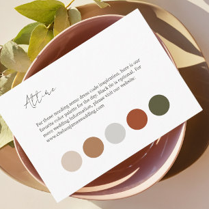 Carte D'accompagnement BLANCHE   Code vestimentaire Mariage neutre