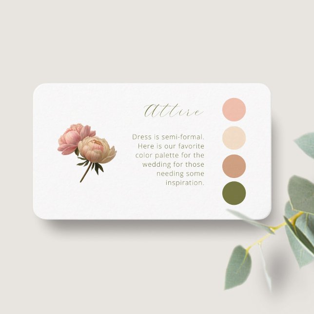 Carte D'accompagnement BLANCHE | Pastel Rose Mariage Code vestimentaire (Créateur téléchargé)