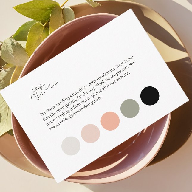 Carte D'accompagnement BLANCHE | Robe Mariage Dot Couleur Attente (Créateur téléchargé)