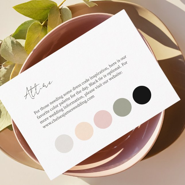 Carte D'accompagnement BLANCHE | Robe Mariage Dot Couleur Attente (Créateur téléchargé)