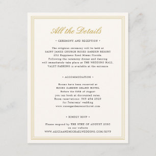 Carte D'accompagnement Blason de mariage classique vintage formel monogra