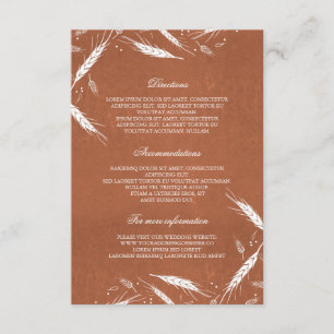 Carte D'accompagnement Blé Chute Orange Détails sur le Mariage - Informat