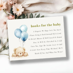 Carte D'accompagnement Bleu Bearly Wait Ballotte Livres Pour Baby shower