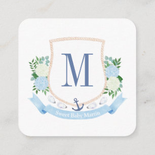 Carte D'accompagnement Bleu Blanc Cimier Côtier Apporter Un Baby shower D