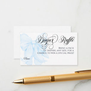 Carte D'accompagnement Bleu Bow Moderne Élégant Baby shower garçon couche