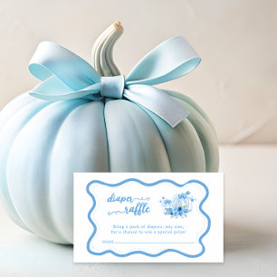 Carte D'accompagnement Bleu Citrouille Bow Baby shower de garçon couche