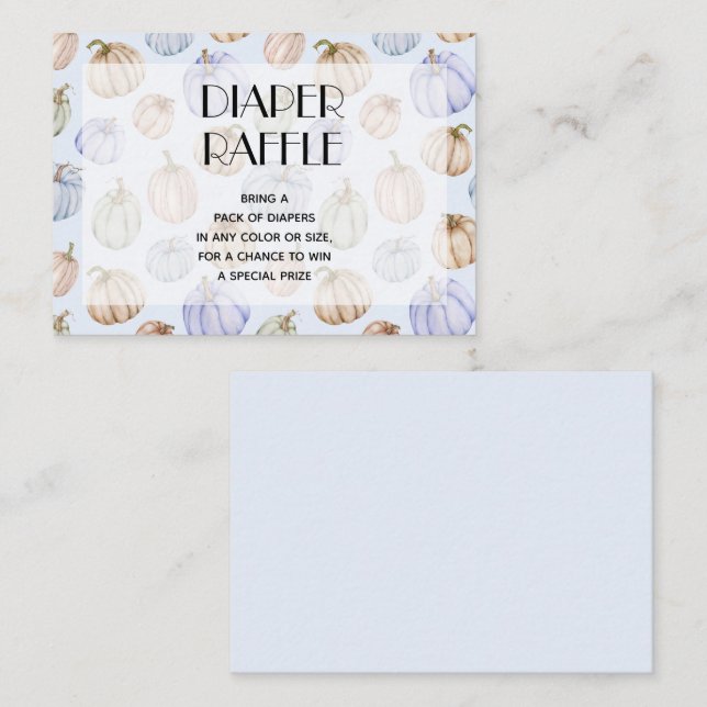 Carte D'accompagnement Bleu Citrouille Petit Bébé Déchets Raffle (Devant / Derrière)