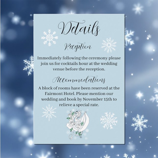 Carte D'accompagnement Bleu des flocons de neige du dragon blanc d'hiver (Créateur téléchargé)