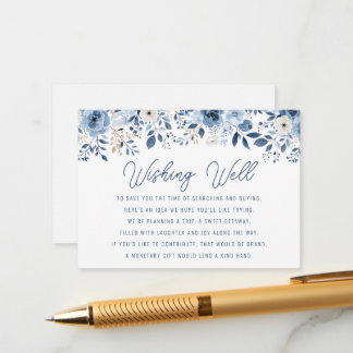 Carte D'accompagnement Bleu Dusty Fête des mariées de puits