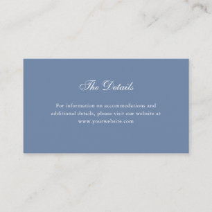 Carte D'accompagnement Bleu Dusty Simple Et Élégant   Détails du mariage