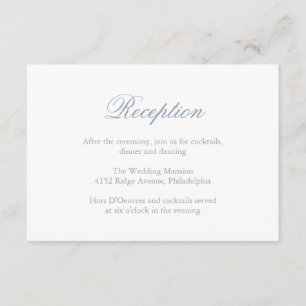 Carte D'accompagnement Bleu Dusty Traditionnel Mariage Élégant