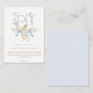 Carte D'accompagnement Bleu En vichy Peter le Baby shower Rabbit MUTED BL