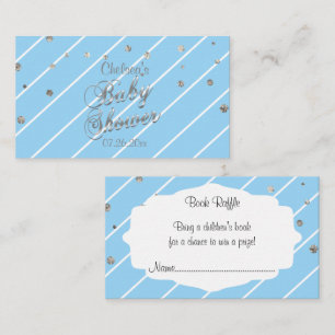 Carte D'accompagnement Bleu et Argent - Baby shower Livre Raffle