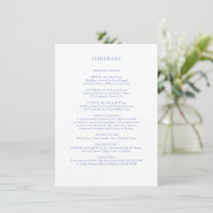 Carte D'accompagnement Bleu et blanc Itinéraire Mariage de monogramme f