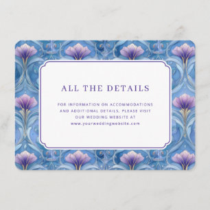 Carte D'accompagnement Bleu Floral Élégant