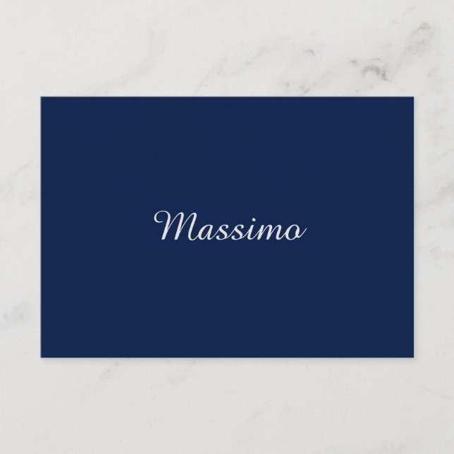 Carte D'accompagnement Bleu foncé Élégant Casual Propre Nom Écriture manu (Devant)