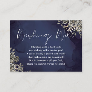 Carte D'accompagnement Bleu gothique Floral Wishing bien Mariage