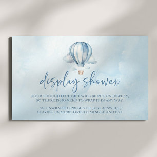 Carte D'accompagnement Bleu Hot Air Balloon Baby shower écran douche