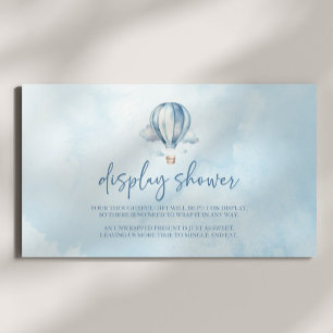 Carte D'accompagnement Bleu Hot Air Balloon Baby shower écran douche