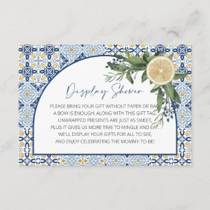 Carte D'accompagnement Bleu italien et Baby shower citrons