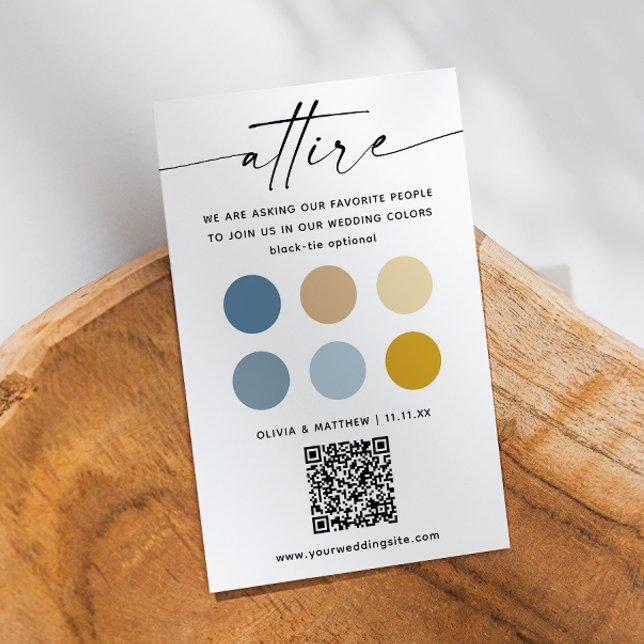 Carte D'accompagnement Bleu Jaune habit code palette + QR (Créateur téléchargé)