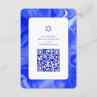 Bleu Marble Star David Custom QR Bar Bat mitzvah
