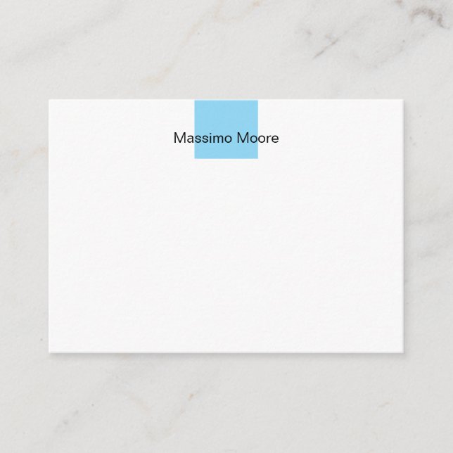 Carte D'accompagnement Bleu Noir Blanc Simple Élégant Propre Nom (Devant)