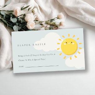 Carte D'accompagnement Bleu Notre petit Baby shower de la couche de solei