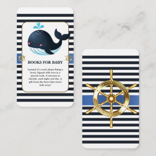 Carte D'accompagnement Bleu océanique sous la mer Baby shower de baleines