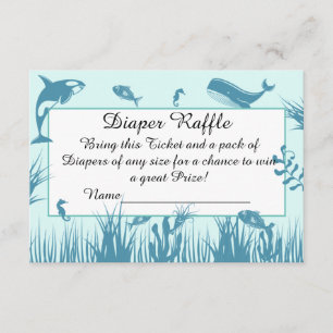 Carte D'accompagnement Bleu sous le Baby shower marin Déchets Raffle