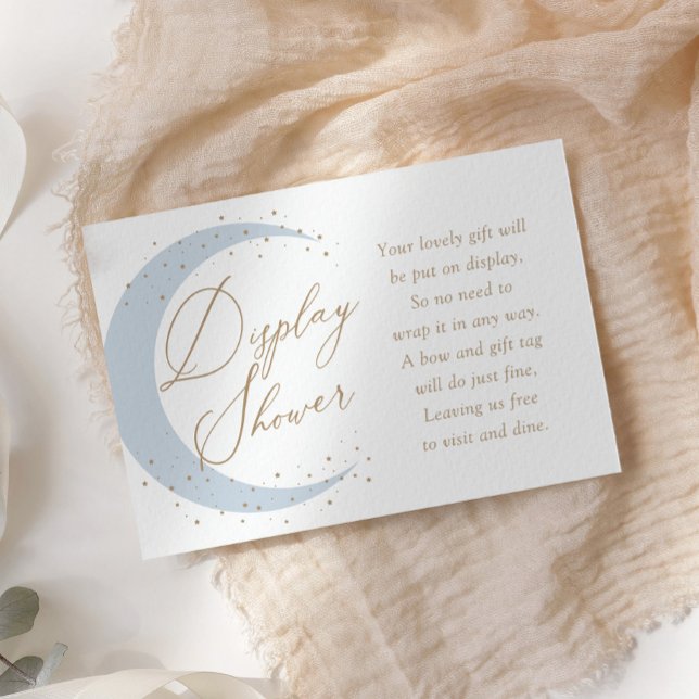 Carte D'accompagnement Bleu sur la lune Baby Display Douche (Créateur téléchargé)