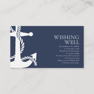 Carte D'accompagnement Bleu Wave Ancre Wishing well V2 ID836
