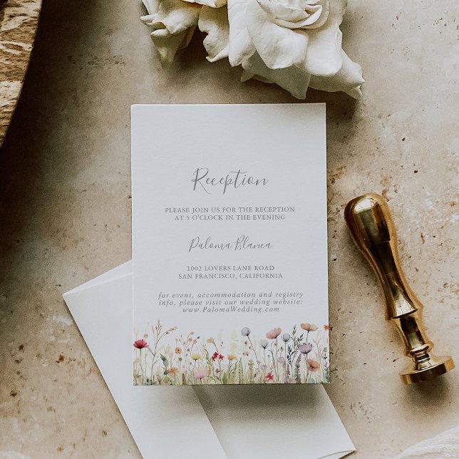 Carte D'accompagnement Blissful Boho Fleur sauvage mariage réception (Créateur téléchargé)
