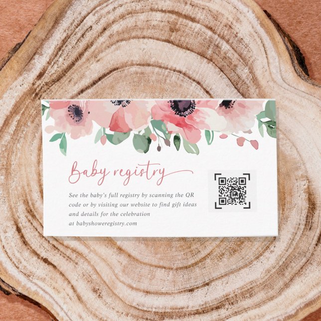Carte D'accompagnement  Blooming in Love Pink Baby Shower Baby Registry (Créateur téléchargé)