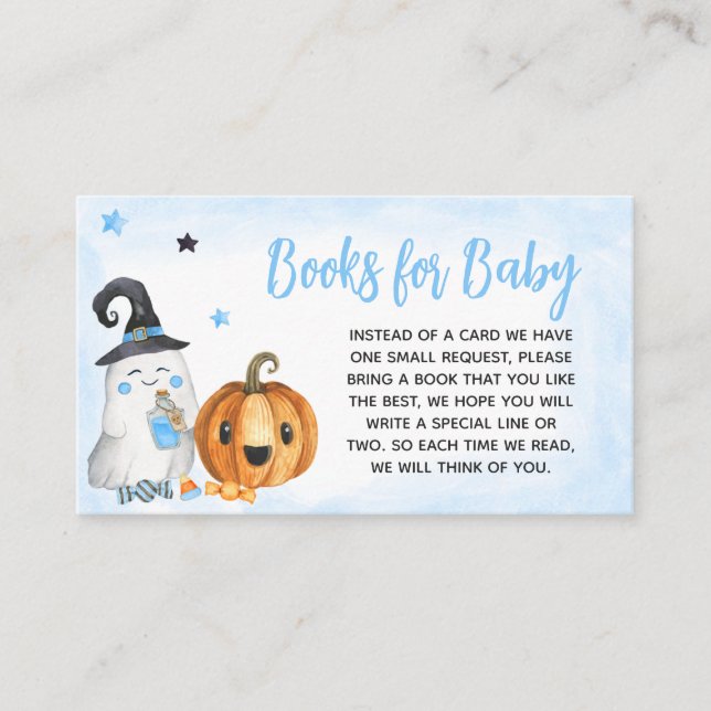 Carte D'accompagnement Blue A Little Boo Baby shower Livres pour bébé (Devant)