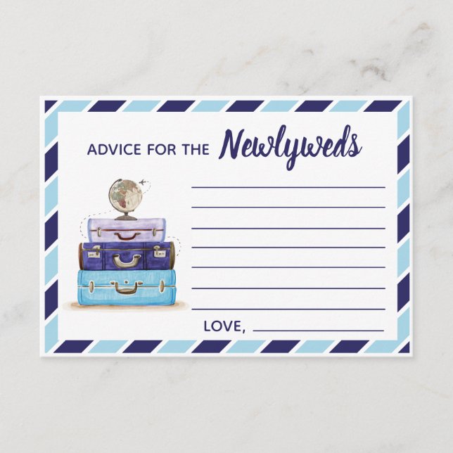 Carte D'accompagnement Blue Advice for the Newlyweds Travel thème card (Devant)