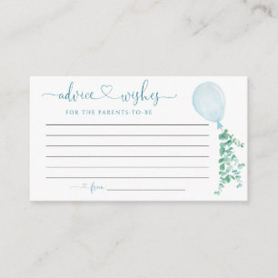 Carte D'accompagnement Blue Balloon Conseils Wings Pour Baby Card