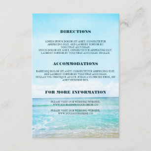 Carte D'accompagnement Blue Beach Détails de mariage - Information