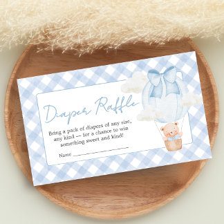 Carte D'accompagnement Blue Bear Bearly Wait Baby Shower Diaper Raffle